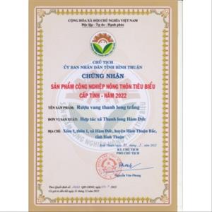 Rượu vang thanh long Trắng 750ml -13.5%
